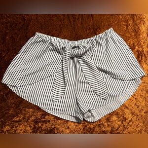 Striped Black and White Women Shorts